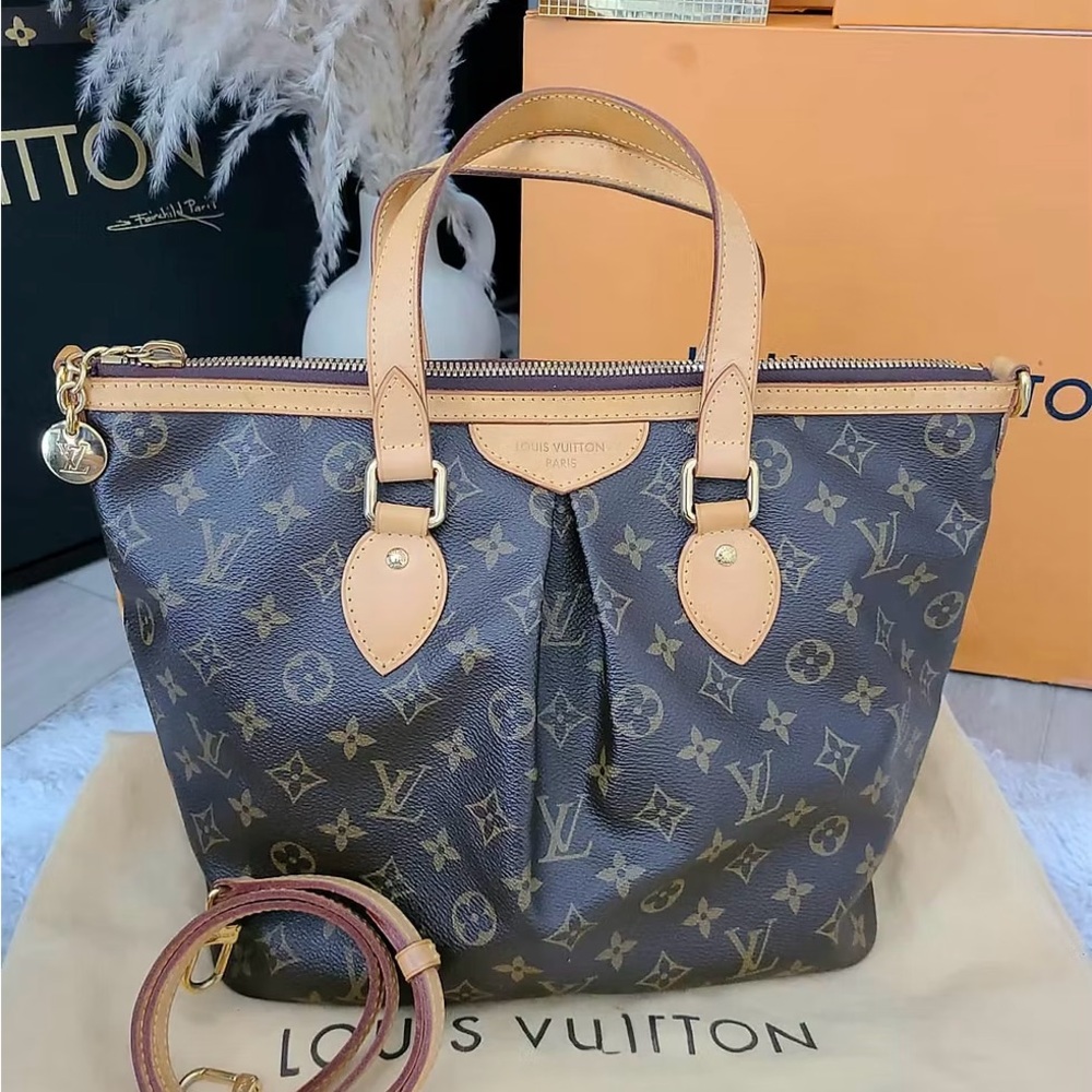 Louis Vuitton Monogram Canvas Brown Tote with Natural Vachetta Trim